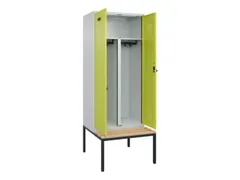 PBM-locker met bank,HxBxD 2120x800x815mm,2vak,vak B 400mm,draaigrendel