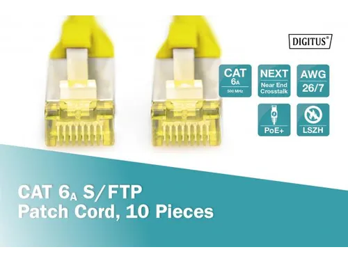 CAT 6A S/FTP PATCH CORD 10P AWG 26/7 1m