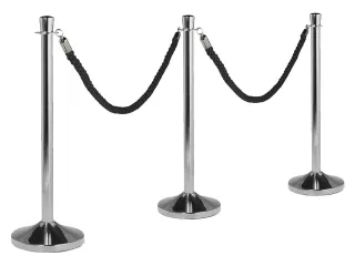 Afzetkoord Securit 150cm zwart met chromen knop - 2