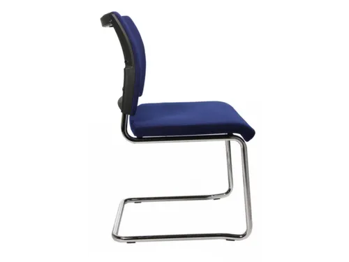 Bezoekersstoel Blauw Stof 450x480x450mm Verchroomd Sledeframe