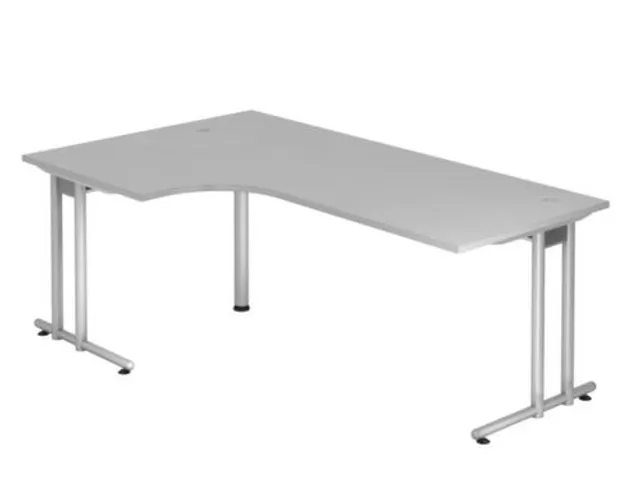 hoek-bureau,HxBxD 720x2000x800/1200mm,blad lichtgrijs,verdieping links