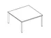 Table de conférence carré 740x1400x1400mm NE-érable 4 Pieds chromé