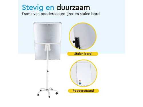 BRASQ Flipover Mobiel 70x100cm Magnetisch Wit inclusief accessoires