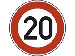 verkeersbord,maximumsnelheid 20km/h,conform StVO,aluminium