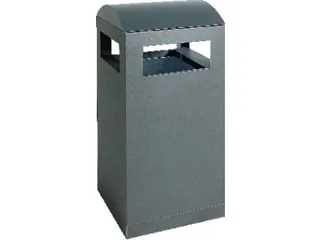 afvalbak,v. buiten,40l,HxBxD 815x350x350mm,legbord,romp staal RAL7016 - 1
