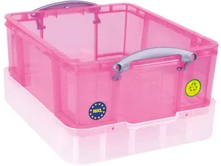 opbergdoos 18 liter XL transparant roze - 3