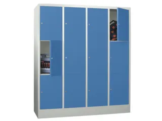 lockerkast,HxBxD 1850x1600x500mm,4x3vakken,RAL7035,front RAL5012 - 2