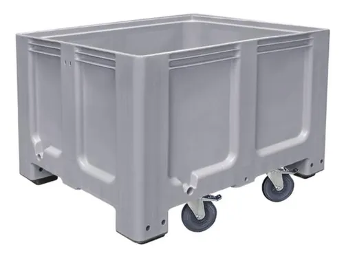 Stapelcontainer Pe 760x1200x1000mm 610 liter 4 Zwenkwielen Antraciet