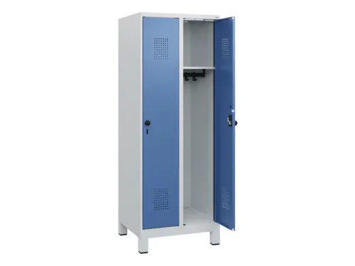 schoollocker,HxBxD 1630x600x500mm,2vak,vak B 300mm,draaigrendel,voeten