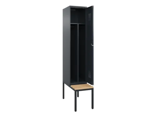 locker met bank,voor scheiding van kleding,HxBxD 2120x400x815mm,1vak