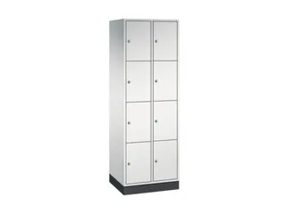 lockerkast,RAL 7035,HxBxD 1950x620x500mm,2x4vakken,cil.-slot,sokkel - 2