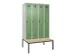 locker met bank,voor scheiding van kleding,HxBxD 2120x1200x815mm,4vak