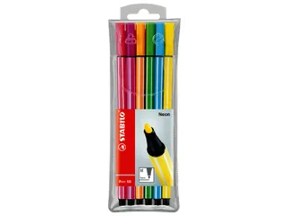 Viltstift Stabilo 68 Etui Fluor 6Stuks Assorti - 2