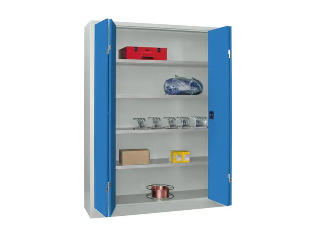 Ruime Vouwdeurkast 1950x1500x400mm 4legborden Ral7035 Front Ral5012