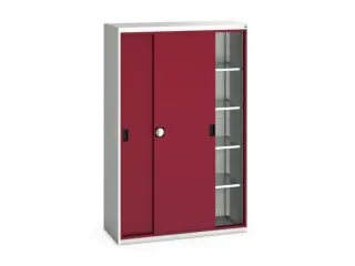 werkplaatskast 2000x1300x550mm 4xStalen bodem RAL7035 front RAL3004 - 1