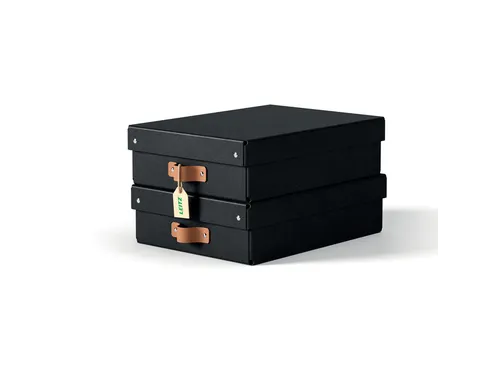 Leitz Puro Opbergdoos met deksel medium laag 8L set van 2 zwart