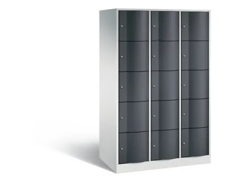 lockerkast cil.slot 1950x1150x640mm 3x5 vakken RAL7035 front RAL7021