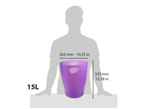 ECOBIN Papiermand 15 L violet transparant
