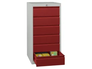 ladekast,HxBxD 1000x500x600mm,6lade(n),cil.-slot,RAL7035,front RAL3000 - 2