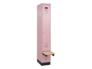 locker met bank,HxBxD 1950x300x815mm,1vak,vak B 300mm,cilinderslot - 2