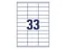 etiket Avery ILK 70x25,4mm 100 vel 33 etiketten per vel wit