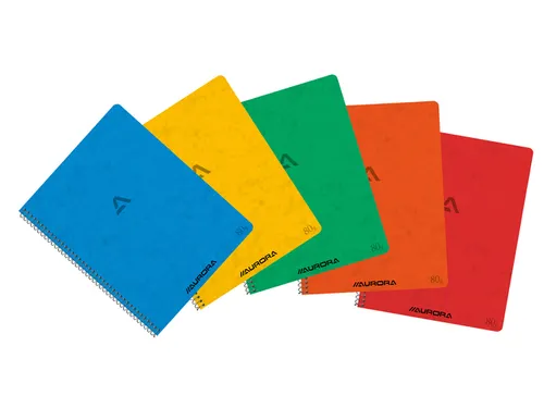 Schrift Aurora 210x165mm lijn 120 pagina's 80gr assorti