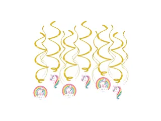 Hangdecoratie 70cm Party Swirl Unicorn 12 stuks - 4