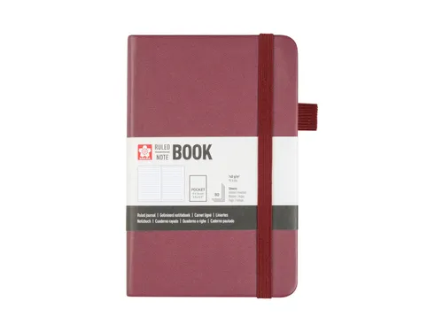 Notitieboek Sakura hard cover pocket lijn moerbei 90x140mm