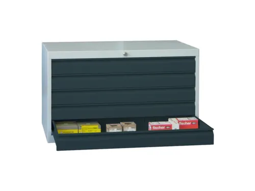 ladekast HxBxD 600x1023x600mm 5laden slot RAL7035 front RAL7016