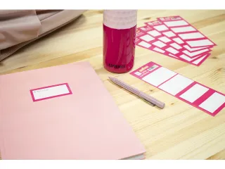 Boeketiket Kangaro 24 etiketten 6 vellen van 4 stuks roze - 5