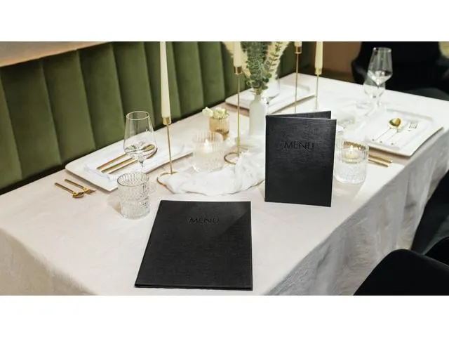 Menukaart map Sigel A4 zwart voor 8 blad