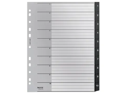 Tabblad Leitz Recycle A4 11-gaats 1-10 extra breed PP