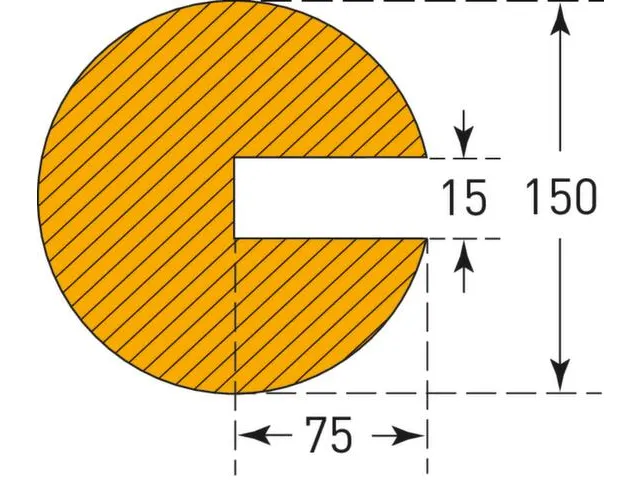 profielbescherming,cirkel,LxØ 1000x150mm,EVAC-schuim,geel/zwart