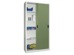 schuifdeurkast,HxBxD 1950x1000x500mm,RAL7035,front RAL6011