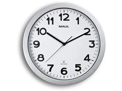 MAULstep wandklok, radiogestuurd, diameter 35 x 5 cm, kunststof kader,