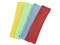 Microvezeldoek set 30x30cm blauw/groen/geel/rood / Reinigingsdoek