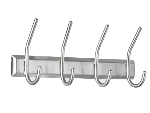 Wandgarderobe Alco zilver 4 haken incl. bevestigingsmateriaal