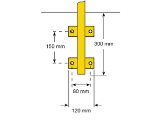 beschermbeugel,v. buiten,HxB 1300x1500mm,uitneembaar,staal,geel/zwart - 3