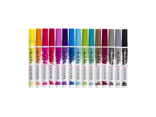 Brushpen Talens Ecoline set à 15 kleuren