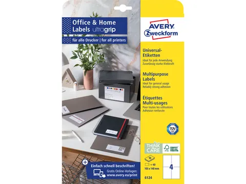 Etiket Zweckform 105x148mm wit perm. 40 labels 10 vel