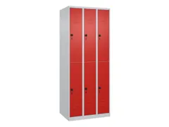 dubbeldekse locker,HxBxD 1850x750x500mm,3x2vak.,vak B 250mm