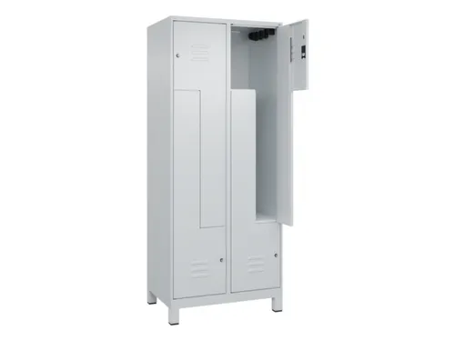 Z-garderobekast,HxBxD 1950x800x500mm,vak B 200/400mm,cil.-slot,voeten