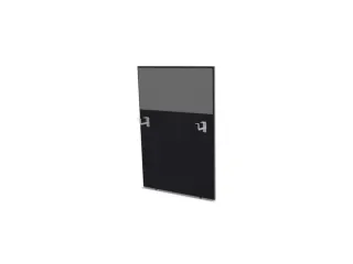 baliepaneel,v. bureau,aanbouw rechts,B 800mm,CC-zwart,BN8078-grijs - 1
