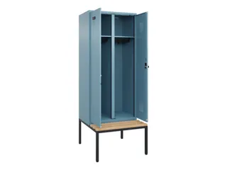 locker met bank,voor scheiding van kleding,HxBxD 2120x800x815mm,2vak - 1