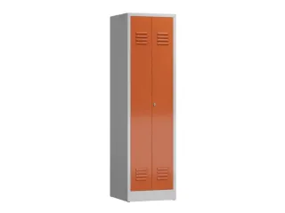 Lockerkast 1800x500x500mm 2 vakken, klinksluiting, RAL3000 - 1