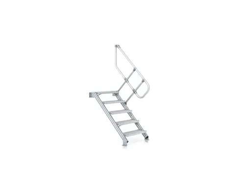 industrietrap bordes H 2 25m 9treden trede B 800mm 60° aluminium