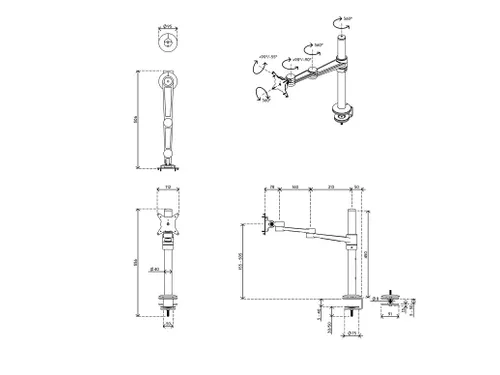 Viewlite Monitorarm 58.120 Wit