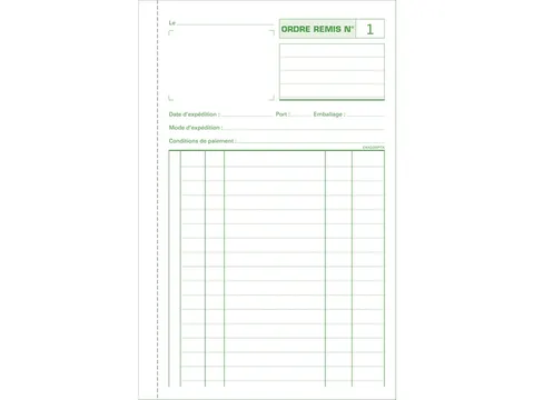 Orderboekje 21x13,5cm 50 bladen zelfkopiërend tripli Franstalig