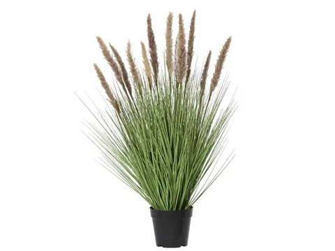 Kunstgras Everlands met pluimen 80cm bruin in pot