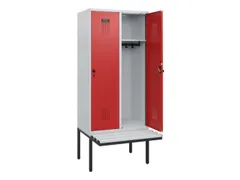 locker met bank,HxBxD 1950x800x815mm,2vak,vak B 400mm,draaigrendel